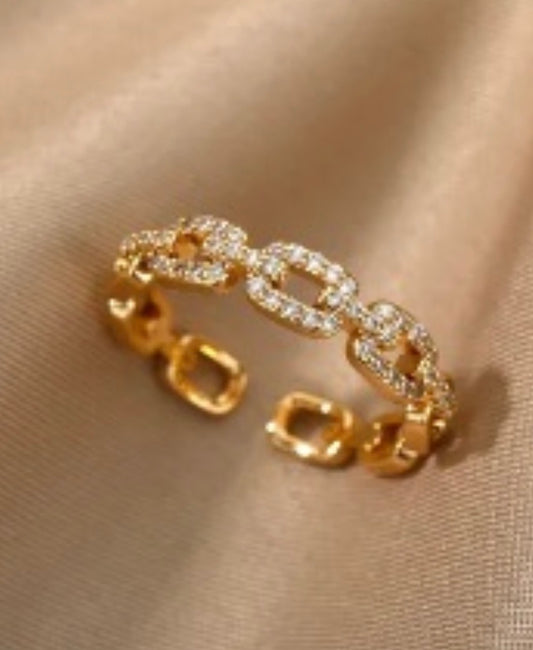 JADE CHAIN STONE RING